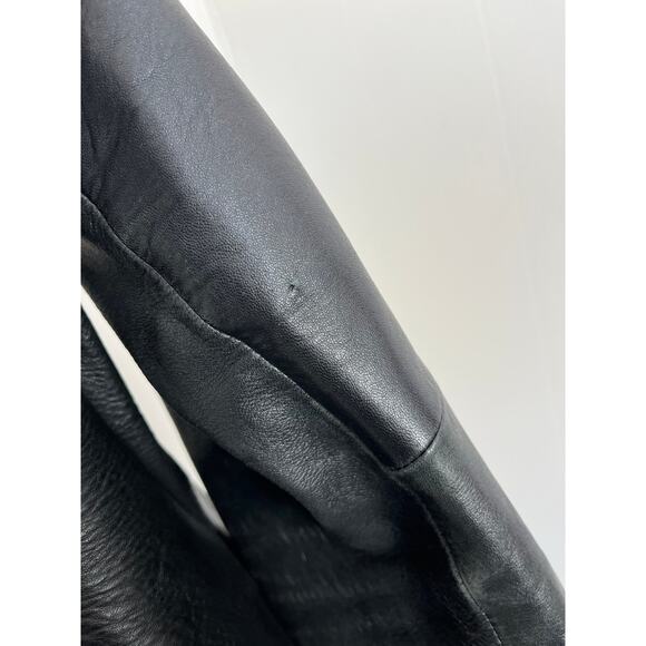 Vintage 90s Y2K Wilsons Maxima Black Leather Jacket XL Matrix Cyber Goth Grunge - Picture 8 of 16